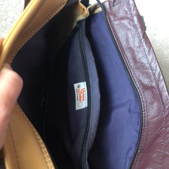 Vintage Leather Colour Block Purse - Picture 7 of 11